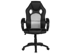 Chaise De Bureau En Cuir PU Gris FIGHTER -Meubles Soldes Magasin siege de bureau 16265395