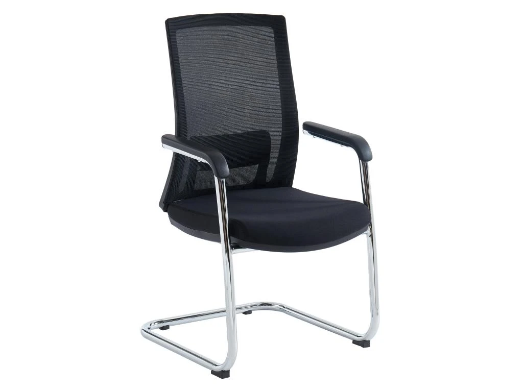 Chaise De Réunion Professionnelle - Tissu Et Métal Chromé - Noir - RULIO 5 Chaise De Réunion Professionnelle - Tissu Et Métal Chromé - Noir - RULIO – Image 5