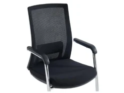 Chaise De Réunion Professionnelle - Tissu Et Métal Chromé - Noir - RULIO 23 Chaise De Réunion Professionnelle - Tissu Et Métal Chromé - Noir - RULIO -Meubles Soldes Magasin siege de bureau 1711981