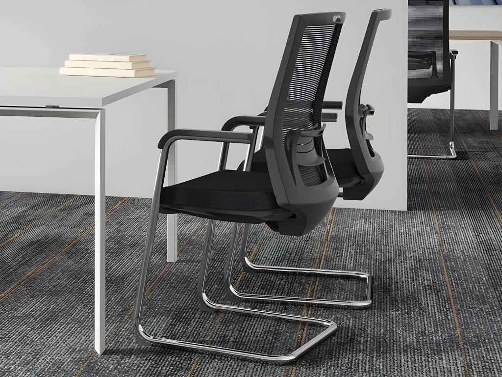 Chaise De Réunion Professionnelle - Tissu Et Métal Chromé - Noir - RULIO 2 Chaise De Réunion Professionnelle - Tissu Et Métal Chromé - Noir - RULIO – Image 2