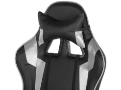 Chaise De Bureau En Cuir PU Noir Et Argenté KNIGHT -Meubles Soldes Magasin siege de bureau 17869247