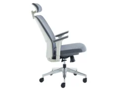 Fauteuil De Bureau Professionnel - Avec Têtière - Tissu - Gris - VOLTI -Meubles Soldes Magasin siege de bureau 1817187