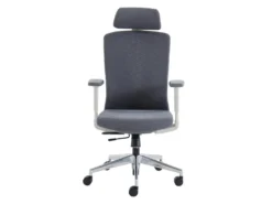 Fauteuil De Bureau Professionnel - Avec Têtière - Tissu - Gris - VOLTI -Meubles Soldes Magasin siege de bureau 1817363