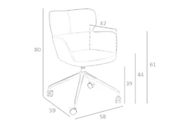 Chaise De Bureau Pivotante Bleue 4110 ANGEL CERDA 12 Chaise De Bureau Pivotante Bleue 4110 ANGEL CERDA -Meubles Soldes Magasin siege de bureau 18431075