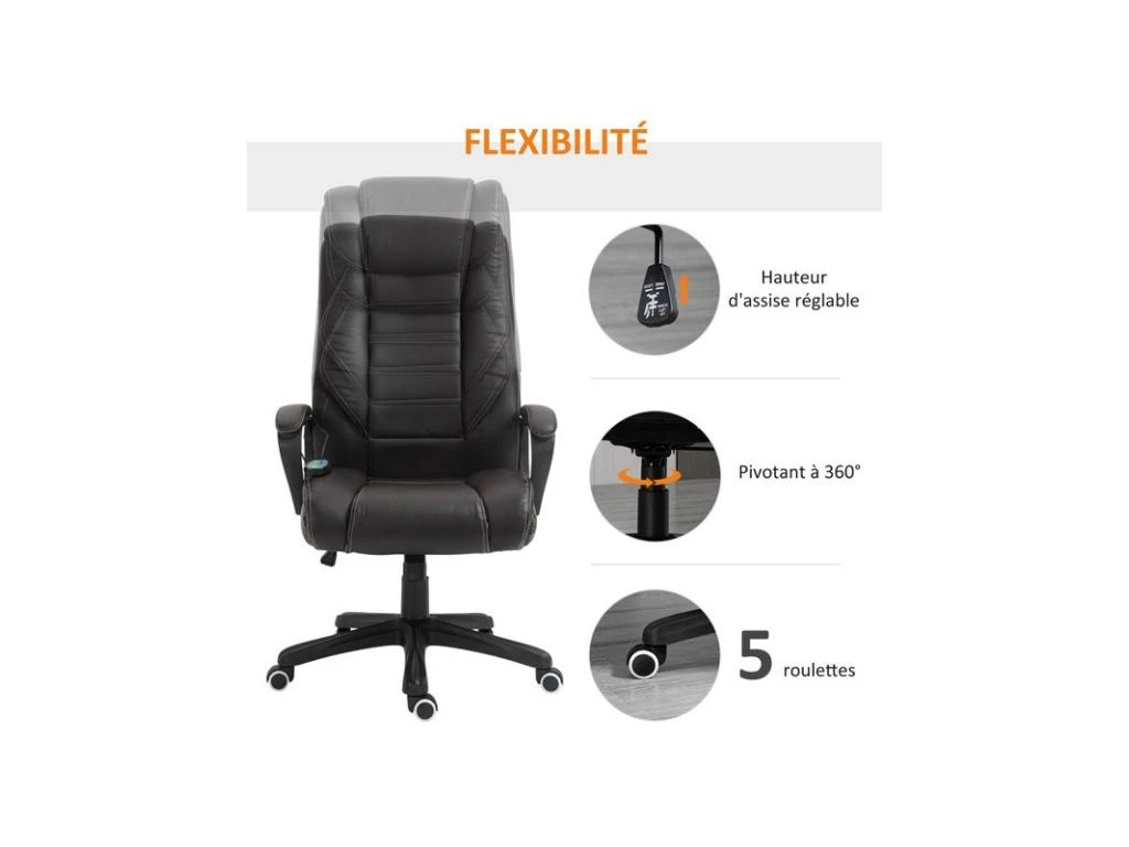 Fauteuil De Bureau Massant MASON Brun 7 Fauteuil De Bureau Massant MASON Brun – Image 7