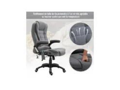 Fauteuil De Bureau Massant Maksym Gris Chiné -Meubles Soldes Magasin siege de bureau 19172431