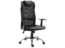 Fauteuil De Bureau Tropico Ergonomique Similicuir Noir