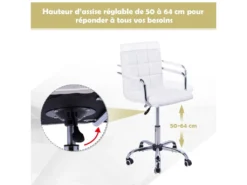 Chaise De Bureau WHITE Blanc 14 Chaise De Bureau WHITE Blanc -Meubles Soldes Magasin siege de bureau 19172467
