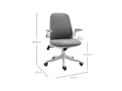 Chaise De Bureau VADIM Grise Et Blanche -Meubles Soldes Magasin siege de bureau 19172719