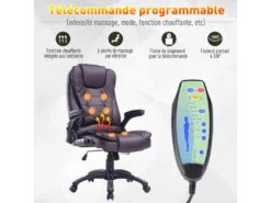 Fauteuil De Bureau Massant Baly Marron -Meubles Soldes Magasin siege de bureau 19172793