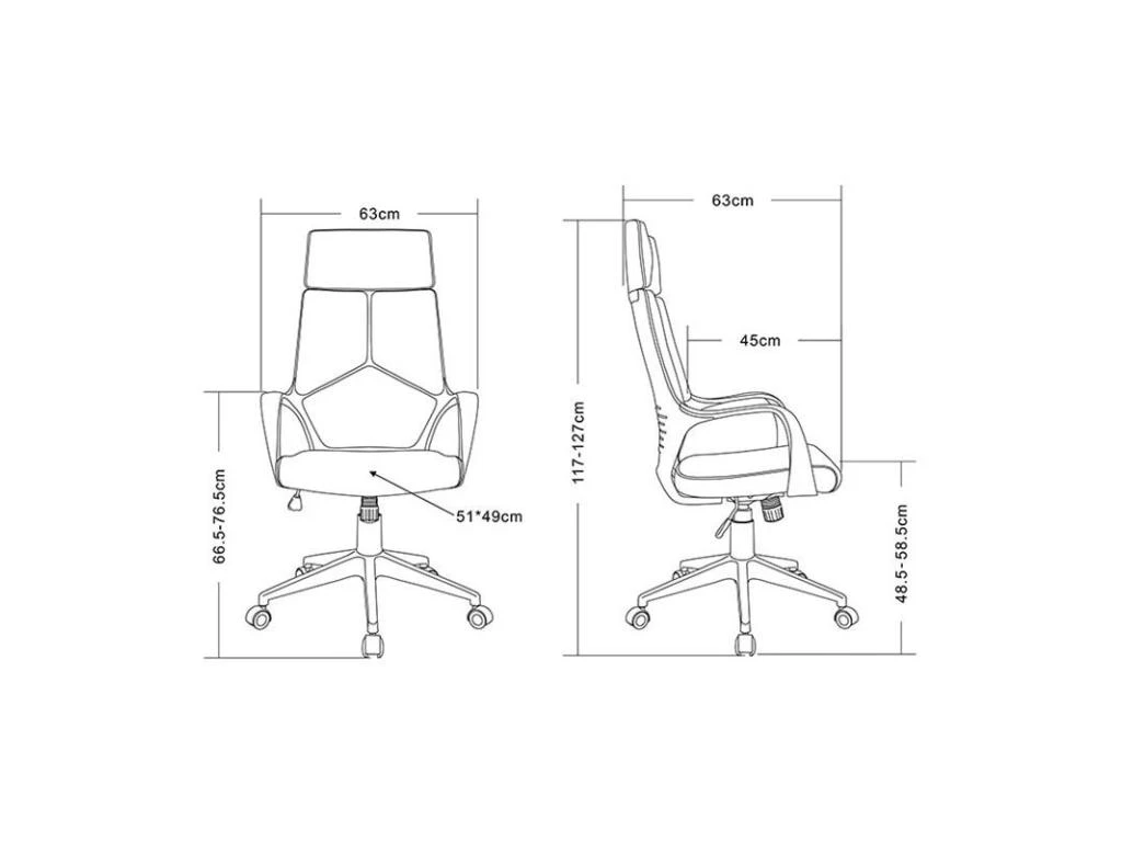 Chaise De Bureau Moderna Tissu Grise/Blanche 4 Chaise De Bureau Moderna Tissu Grise/Blanche – Image 4