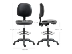 Chaise De Travail EDDY Noire -Meubles Soldes Magasin siege de bureau 19173135