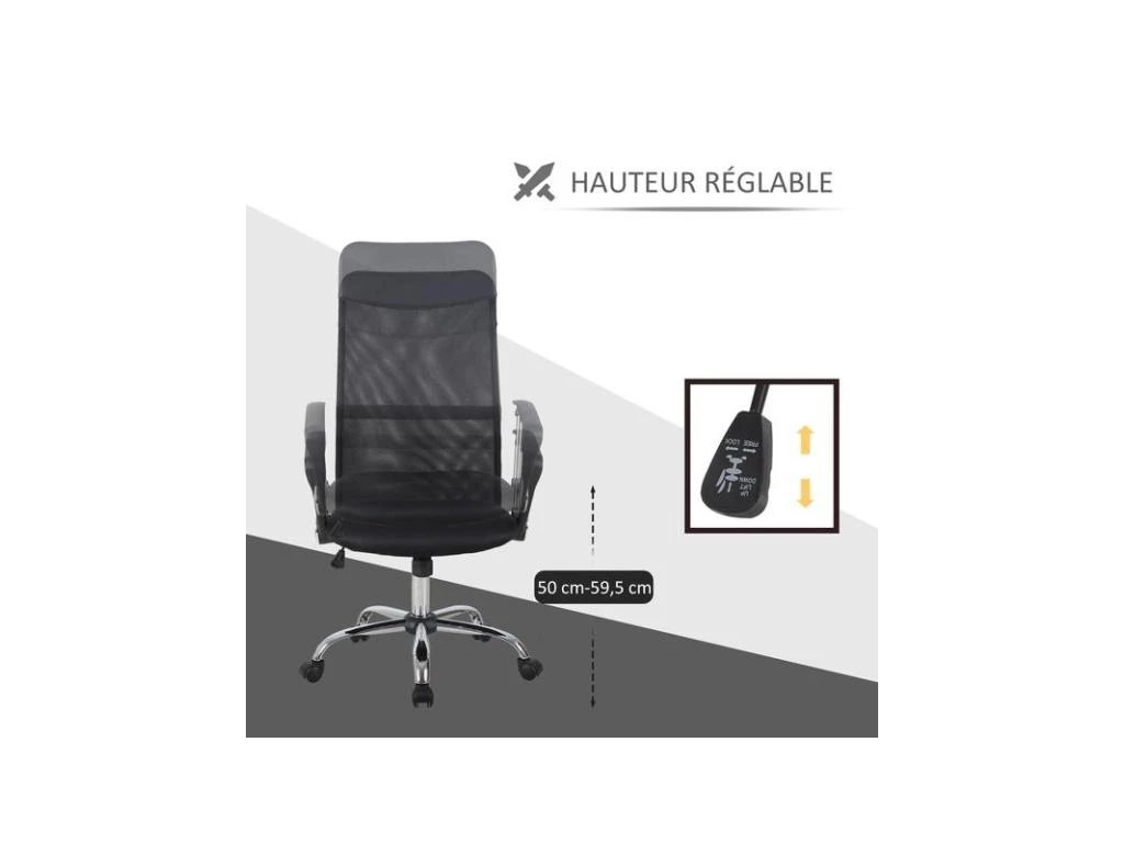 Fauteuil De Bureau Ergonomique JOHAN Noir 4 Fauteuil De Bureau Ergonomique JOHAN Noir – Image 4