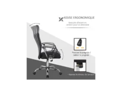 Fauteuil De Bureau Ergonomique JOHAN Noir 14 Fauteuil De Bureau Ergonomique JOHAN Noir -Meubles Soldes Magasin siege de bureau 19173761