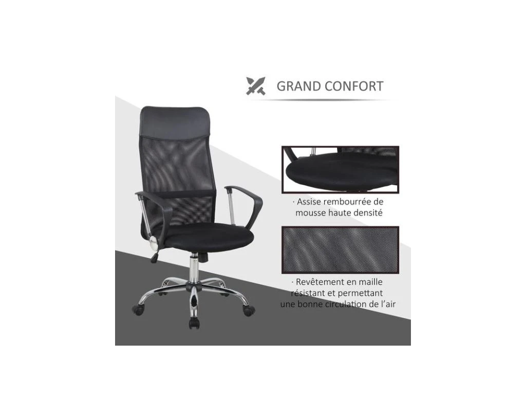 Fauteuil De Bureau Ergonomique JOHAN Noir 7 Fauteuil De Bureau Ergonomique JOHAN Noir – Image 7