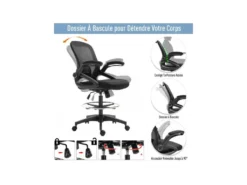 Fauteuil De Bureau Assise Haute Jenny Noir -Meubles Soldes Magasin siege de bureau 19173793