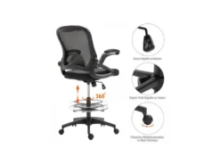 Fauteuil De Bureau Assise Haute Jenny Noir -Meubles Soldes Magasin siege de bureau 19173795