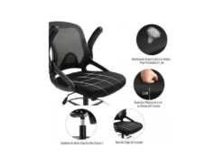 Fauteuil De Bureau Assise Haute Jenny Noir -Meubles Soldes Magasin siege de bureau 19173801