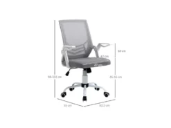 Fauteuil De Bureau Design HILGE Gris Et Blanc -Meubles Soldes Magasin siege de bureau 19174139