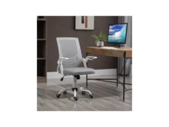 Fauteuil De Bureau Design HILGE Gris Et Blanc -Meubles Soldes Magasin siege de bureau 19174141