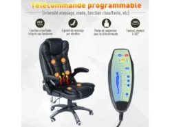 Fauteuil De Bureau Massant Baly Noir -Meubles Soldes Magasin siege de bureau 19174301