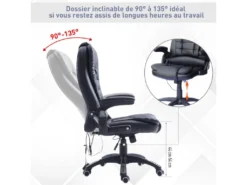 Fauteuil De Bureau Massant Baly Noir -Meubles Soldes Magasin siege de bureau 19174309