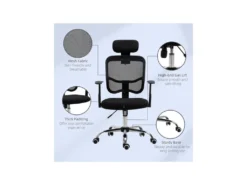 Chaise De Bureau REGAN Noire -Meubles Soldes Magasin siege de bureau 19174747