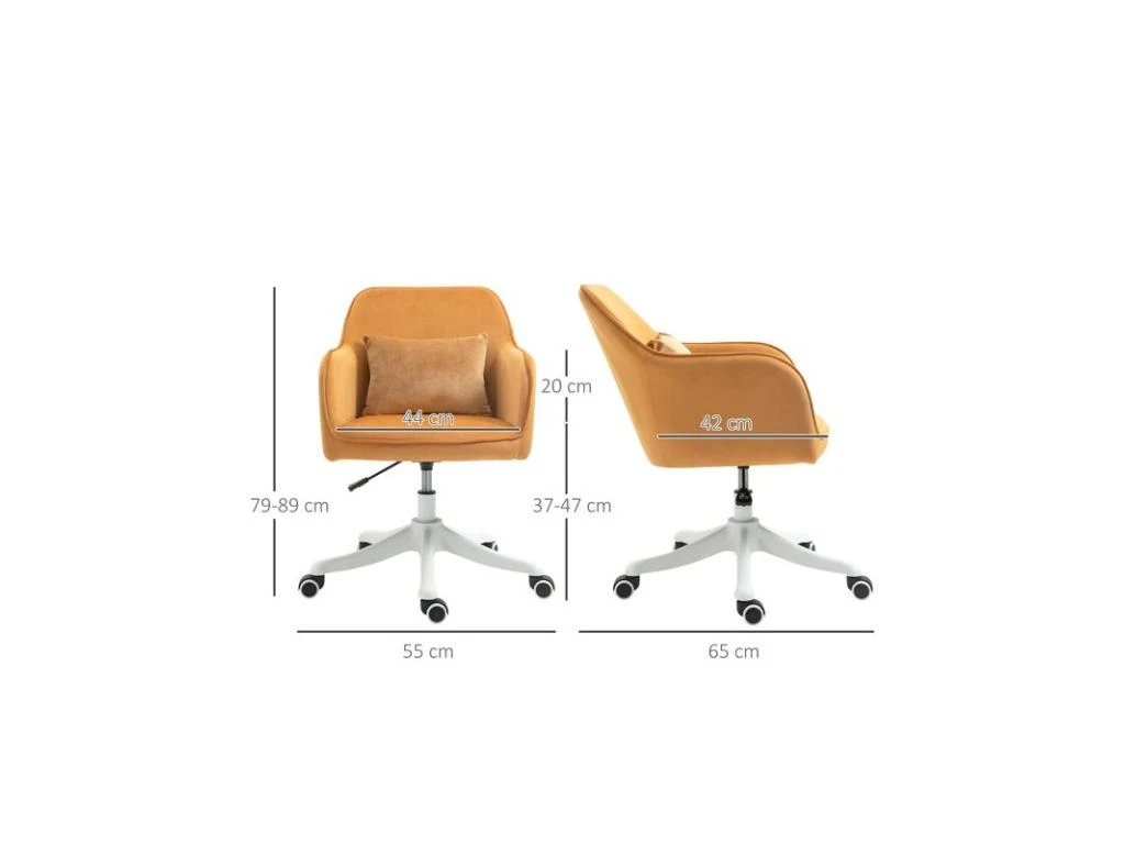 Chaise De Bureau Massante INES Jaune D'or 3 Chaise De Bureau Massante INES Jaune D'or – Image 3