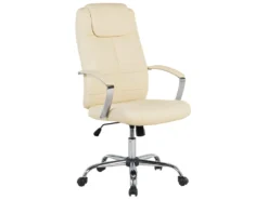 Chaise De Bureau En Cuir PU Beige WINNER