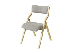 Chaise Pliante En Bois Avec Assise Rembourrée, Chaise Pliable Pour Cuisine, Bureau FST40-HG SoBuy