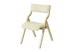 Chaise Pliante En Bois Avec Assise Rembourrée, Chaise Pliable Pour Cuisine, Bureau FST40-W SoBuy