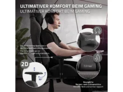 Chaise De Gaming Chaise De Bureau Pivotante Réglable 122-131cm Gris/joints Blanc -Meubles Soldes Magasin siege de bureau 20000249