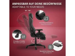 Chaise De Gaming Chaise De Bureau Pivotante Réglable 122-131cm Gris/joints Blanc -Meubles Soldes Magasin siege de bureau 20000251