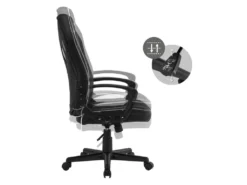 Chaise De Jeu Avec Fonction Bascule Assise Large Noir/blanc En Similicuir ML-Design -Meubles Soldes Magasin siege de bureau 20126115