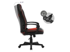 Chaise De Gamer Avec Fonction Bascule Assise Large Noir/rouge En Similicuir ML-Design -Meubles Soldes Magasin siege de bureau 20126215