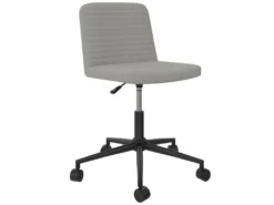 Chaise De Bureau En Simili Cuir Gris