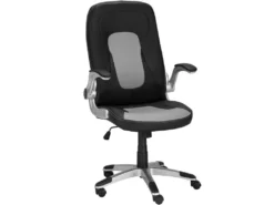 Chaise De Bureau Crowe PU Noir Gris -Meubles Soldes Magasin siege de bureau 21700573