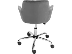 Chaise De Bureau Rembourrée En Velours Gris -Meubles Soldes Magasin siege de bureau 21700825