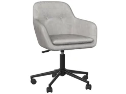 Chaise De Bureau En Velours Gris Clair