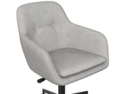 Chaise De Bureau En Velours Gris Clair -Meubles Soldes Magasin siege de bureau 21700841