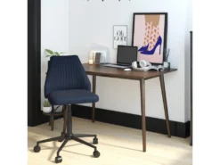 Chaise De Bureau En Lin Bleu -Meubles Soldes Magasin siege de bureau 21701051