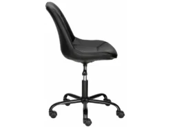 Chaise De Bureau Rembourrée En PU Noir 9 Chaise De Bureau Rembourrée En PU Noir -Meubles Soldes Magasin siege de bureau 21701085