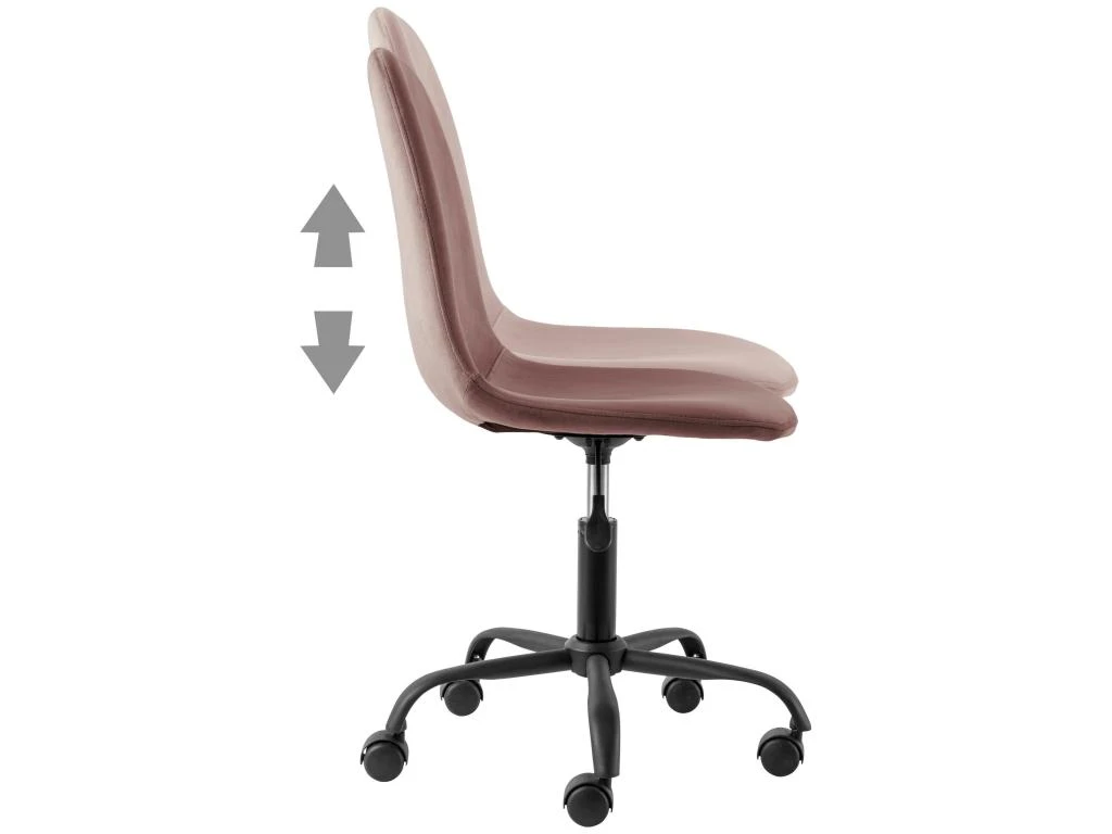 Chaise De Bureau En Velours Rose 5 Chaise De Bureau En Velours Rose – Image 5
