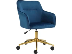 Chaise De Bureau Caspar Bleu/Or -Meubles Soldes Magasin siege de bureau 21726327