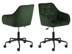 Brooke Chaise De Bureau En Velours, Vert.