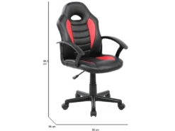 Chaise De Jeu Hervey, Fauteuil De Jeu Pour Enfants, Chaise De Bureau, 56x55h89/100 Cm, Noir Et Rouge -Meubles Soldes Magasin siege de bureau 22898531