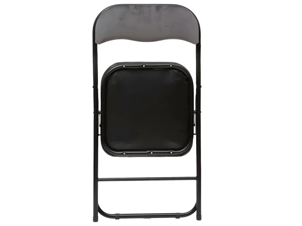 Chaise Pliante Confortable En Métal Et Velours Gris H 79 Cm 2 Chaise Pliante Confortable En Métal Et Velours Gris H 79 Cm – Image 2