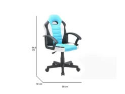 Chaise De Jeu Dfaraon, Fauteuil De Jeu Pour Enfants, Chaise De Bureau, 56x55h89/100 Cm, Bleu Et Blanc