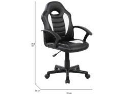 Chaise De Jeu Dfaraon, Fauteuil De Jeu Pour Enfants, Chaise De Bureau, 56x55h89/100 Cm, Noir Et Blanc