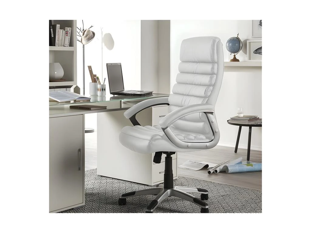Chaise De Bureau JOHN PU Blanc, Un Choix Confortable Et élégant Pour Votre Bureau 2 Chaise De Bureau JOHN PU Blanc, Un Choix Confortable Et élégant Pour Votre Bureau – Image 2